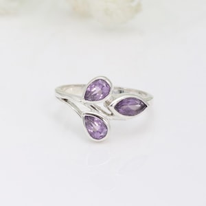 Amethyst Ring, 925 Sterling Silver Ring, Statement Ring, February Birthstone Ring, Handmade Silver Ring, Gemstone Silver Ring, Women's Rings