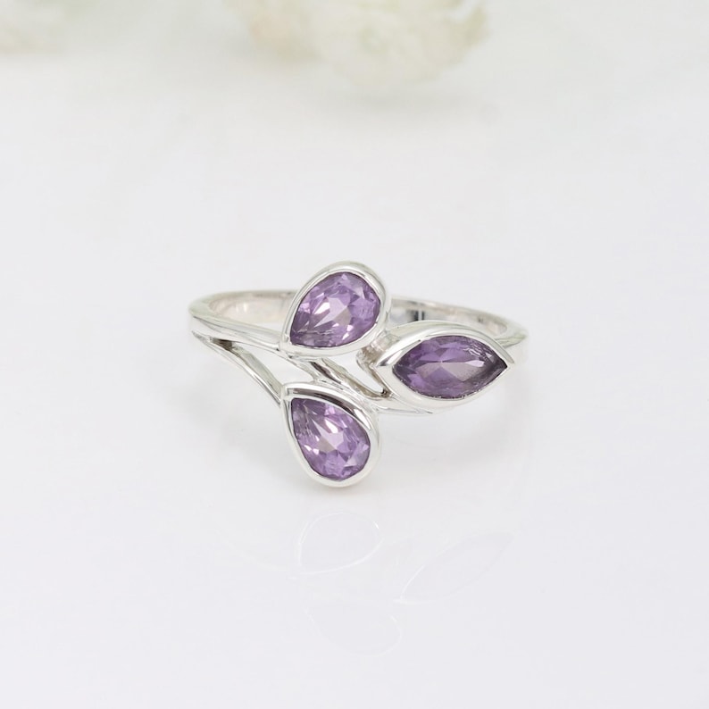 Amethyst Ring, 925 Sterling Silver Ring, Statement Ring, February Birthstone Ring, Handmade Silver Ring, Gemstone Silver Ring, Women's Rings
