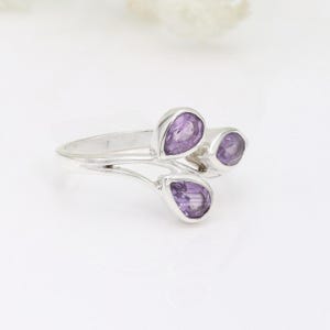Amethyst Ring, 925 Sterling Silver Ring, Statement Ring, February Birthstone Ring, Handmade Silver Ring, Gemstone Silver Ring, Women's Rings