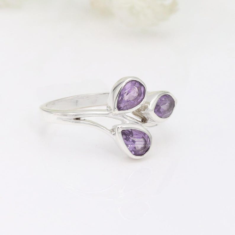 Amethyst Ring, 925 Sterling Silver Ring, Statement Ring, February Birthstone Ring, Handmade Silver Ring, Gemstone Silver Ring, Women's Rings