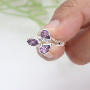Amethyst Ring, 925 Sterling Silver Ring, Statement Ring, February Birthstone Ring, Handmade Silver Ring, Gemstone Silver Ring, Women's Rings