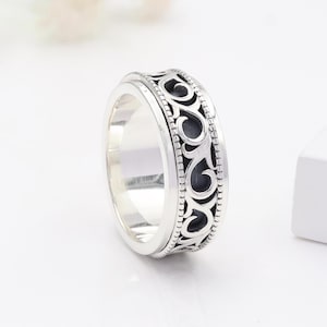 Fidget Ring, Anxiety Ring, Sterling Silver Ring, Stunning Design Spinner Ring, Meditation Ring, Anti Anxiety Thumb Ring, Unisex Fidget Ring