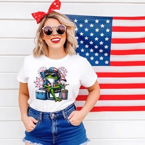 Funny Frog Fourth of July Shirt - USA Graphic Tee, Women&#39;s Fourth of July Shirt, Independence Day Shirt, Gift For American, 4th Of July Tee