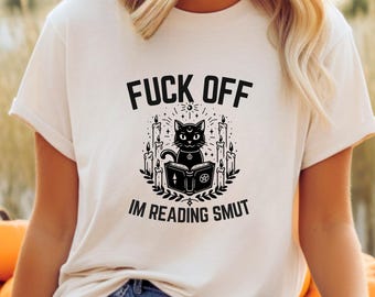 Rot op, I'm Reading Smut, Dark Romance Relaxed T-shirt, Dark Romance, halloween kattenshirt, sarcastisch kattenshirt, griezelige seizoensoutfit
