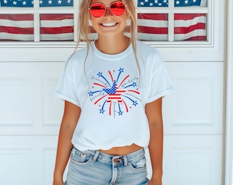 Maglietta a forma di stella per il 4 luglio - Regalo per il 4 luglio, Maglietta per il 4 luglio, Giorno dell'Indipendenza, Regalo per il padre, Maglietta patriottica, Maglietta USA, Maglietta americana