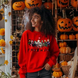 FRIENDS HALLOWEEN SWEATSHIRT - Halloween Horror Characters Sweatshirt, Halloween Sweatshirt, Horror Characters Friends Sweatshirt for Gift