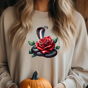 EXOTISCH SLANGOVERHEMD - shirt cobraslang, shirt met bloemenmouwen, shirt met slang en bloem., shirt met slangenprint, shirt met comfortabele kleuren, shirt met slangenprint