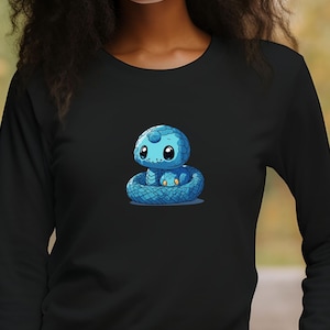 Cute Black Snakes 6 Long Sleeve Tee,Snake Lover Gift, Snake Graphic Tees,Wildlife T Shirt,Snake Shirt, Reptile TShirt, Reptile T-Shirt