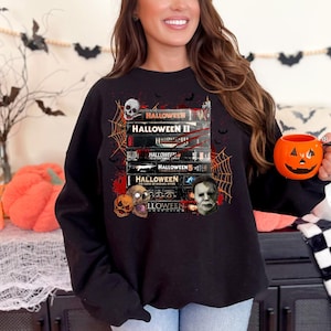 MICHEAL MYERS SWEATSHIRT - Vintage Micheal Myers Halloween Sweatshirt, Halloween Safety Sweatshirt, Horror Movie Sweatshirt Myers