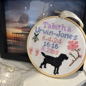 Personalised Birth Announcement cross stitch image 3