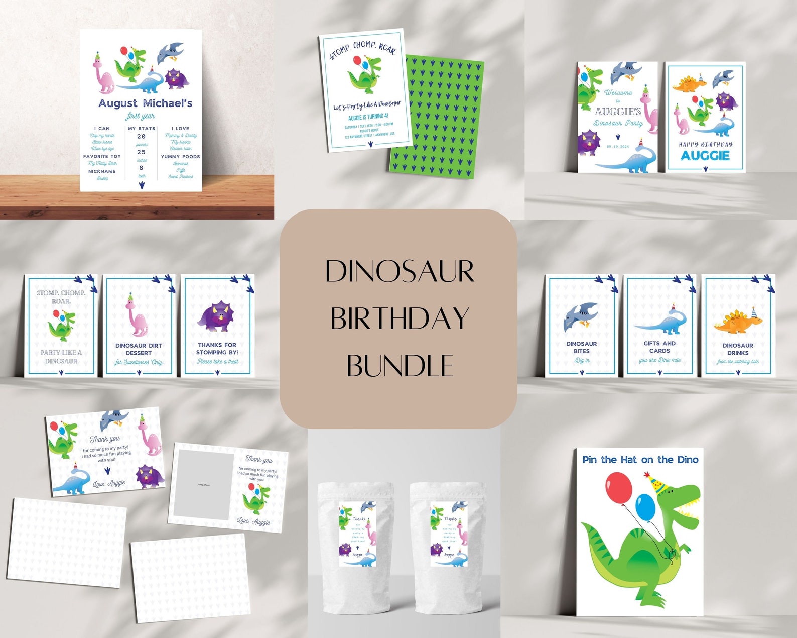 Dinosaur Digital Birthday Bundle