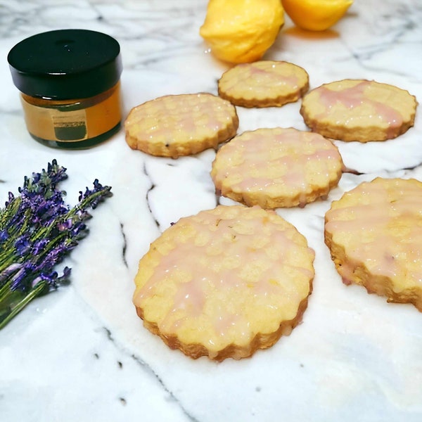 Allison - Biscuit sablé à la lavande avec glaçage au miel et au citron