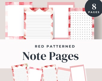 Enhance your productivity and creativity with our stylish and practical Note-Taking Sheets with a Red and White Block Pattern