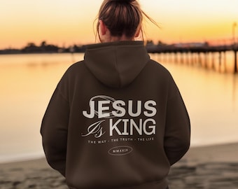 Jezus is koning, christelijke hoodie, leuke hoodie, Jezus hoodie, unisex hoodie, liefde Jezus hoodie, christelijke hoodie, God hoodie, uniseks cadeau,