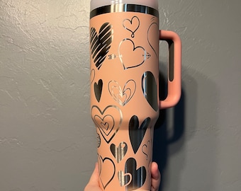 Nahtlose Herz Doodles 40 Unzen Tumbler Wrap 40 Unzen Tumbler Wrap, digitaler Download, SVG, Valentinstag graviert, Valentinstag svg
