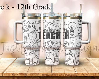 Teacher Engraved Personalized 40 oz Tumbler Wrap SVG, Teacher Laser Engraved Tumbler Svg, Teacher Appreciation, Teacher Svg, Teacher Gift