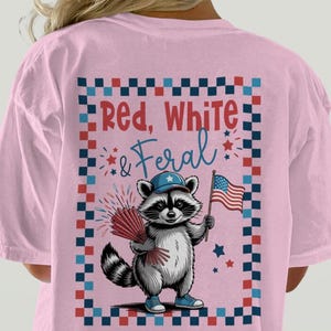 Wildes Waschbär 4. Juli Komfort Farben Tee: USA Shirt