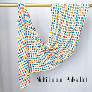 Polka Dot One Sided Printed Jersey Hijab MultiColor Polka Dot