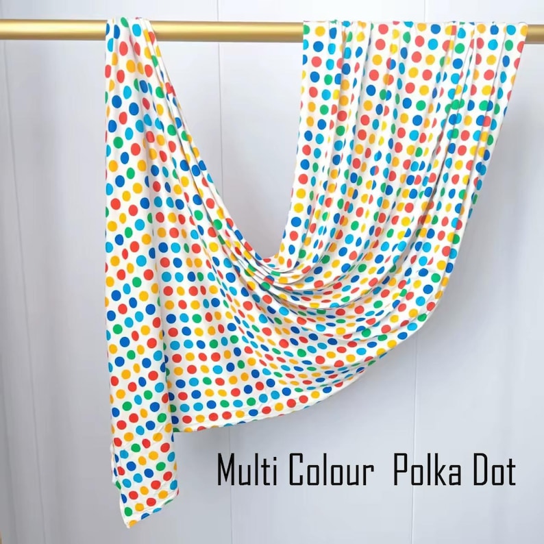 Polka Dot One Sided Printed Jersey Hijab MultiColor Polka Dot