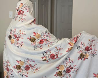 Floral Cotton Long Prayer Dupatta / Namaz Dupatta / Salah Dupatta / Prayer Shawl / Prayer Veil