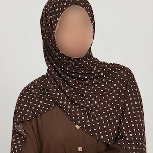 Polka Dot One Sided Printed Jersey Hijab image 1