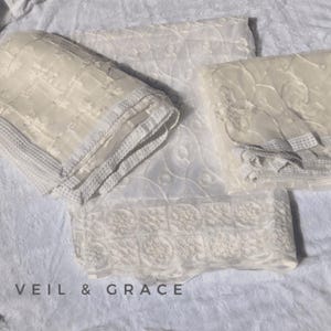 White Net Dupatta With beautiful Thread work & Crochet border/ long net Scarf