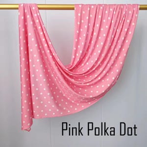 Polka Dot One Sided Printed Jersey Hijab Pink Polka Dot