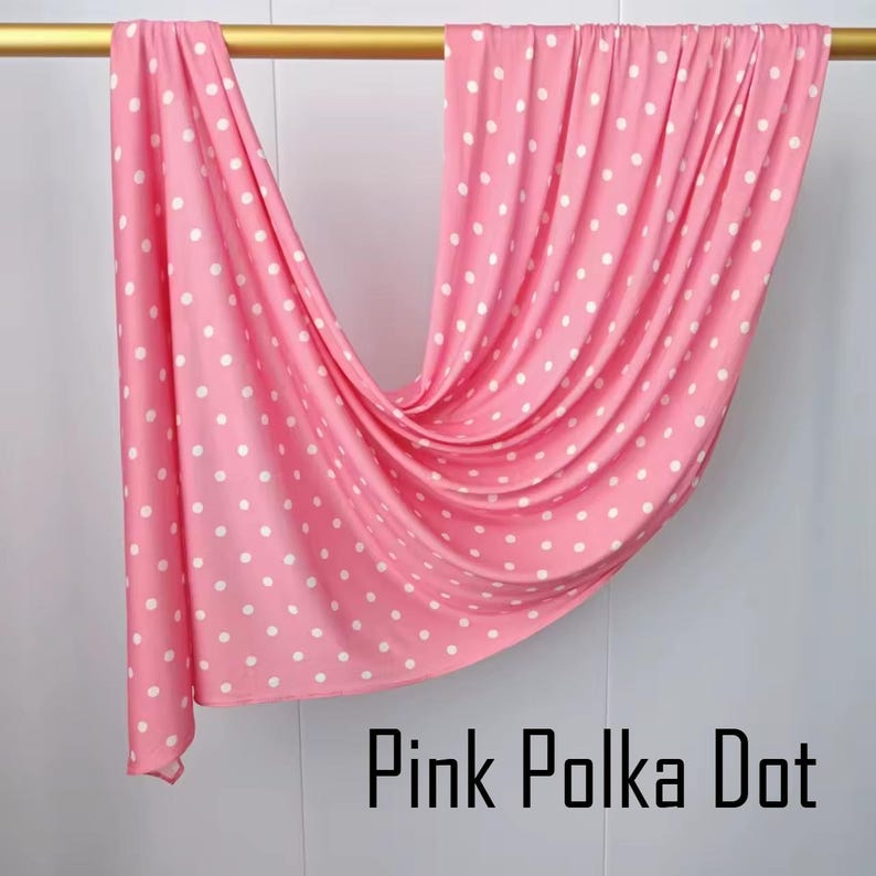 Polka Dot One Sided Printed Jersey Hijab Pink Polka Dot