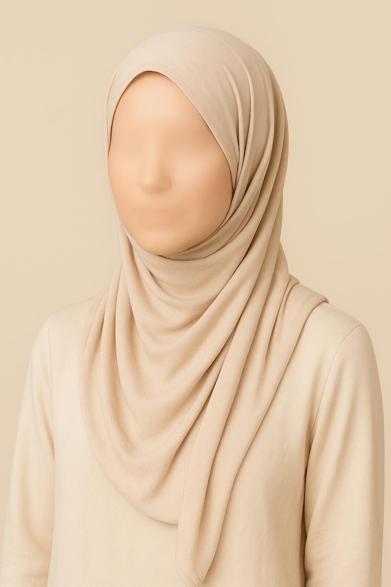 Jersey hijab for women, Muslim headscarf, soft stretchy hijab for daily wear

Plain jersey hijab, breathable modest head wrap, perfect for work or prayer

Non-slip stretch jersey hijab, easy to style Muslim head covering

Everyday jersey hijab, comfortable and elegant modest fashion accessory