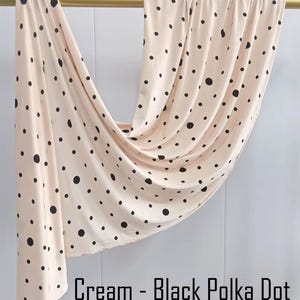 Polka Dot One Sided Printed Jersey Hijab Cream Black PolkaDot