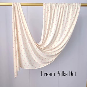 Polka Dot One Sided Printed Jersey Hijab Cream Polka Dot