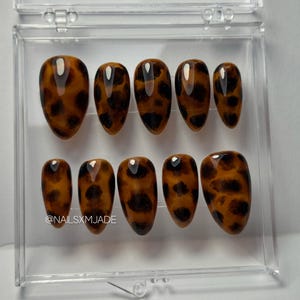 Tortoise Shell Press On Nails | Torty | Fall nails | custom Nails | Press Ons | Glue On Nails | Gel Nails | short nails | gelx | long Nails