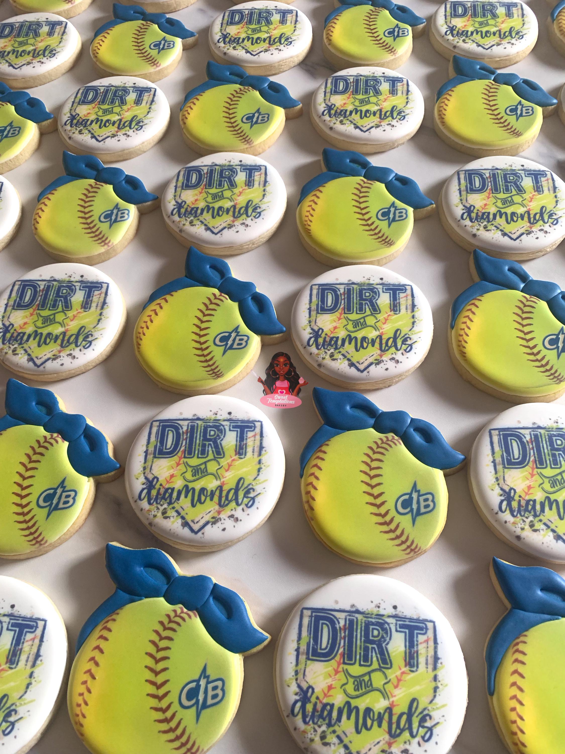 Custom Girls Softball Sugar Cookies – Personalized Team Colors & Logo ...