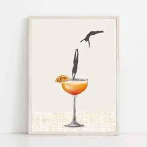 Bar Cart Drink Art, Bar Cart Accessories, Drinks Printable Wall Art, Retro Trendy Wall Art, Cheers Print, Kitchen Art, Cocktail Bar Art