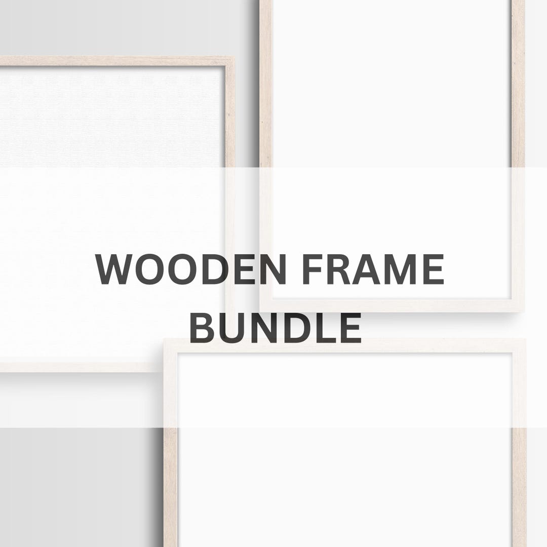 Frame Bundle Wood Frame MOCKUP Bundle Package, Shadow Overlays, Modern Frame, Art ...