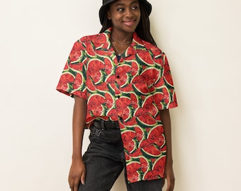 Vibrant Watermelon Harvest Unisex Hawaiian Shirt for Summer Fun