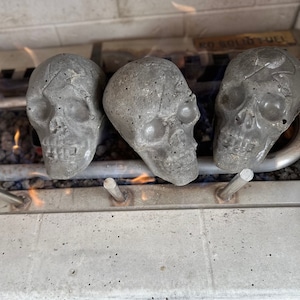 Handcrafted Fire Pit Skull- Set of 3