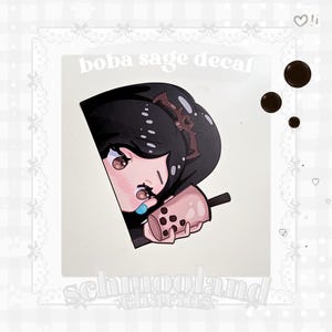 Salie Valorant Boba Peeker autosticker, autosticker, chibi, waterdicht en uv-bestendig, gestanste sticker, gamer, gamingcadeaus, sticker pc-behuizing, girly