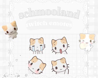 Gato japonês laranja e branco: 5 emotes animados para Twitch, YouTube, transmissão ao vivo, emotes kawaii, emotes fofos, emotes japoneses, emotes femininos
