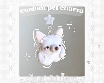 Schmooland Custom Pet Clay Keychain Charm Trinket | Dog , Cat , Pet Lover Gift for Significant Other Partner , Bag Charm , Phone Charm