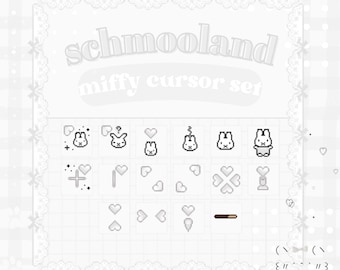 Cursor de coelho para jogadores de PC | Cursor de coelho para jogos de PC | Estética branca | Arte digital feminina para computador | Cursores animados | Coelho