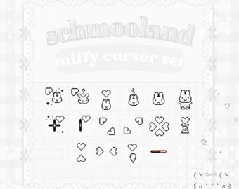 Cursor de coelhinho para jogadores de PC | Cursor de coelhinho para jogos de PC | Kaomoji estético e brilhante | Arte digital feminina para computador | Cursores animados | Coelhinho