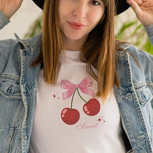 Cherry Shirt Coquette Shirt Coquette Top Coquette Clothing Coquette Clothes Coquette Aesthetic Preppy Clothes