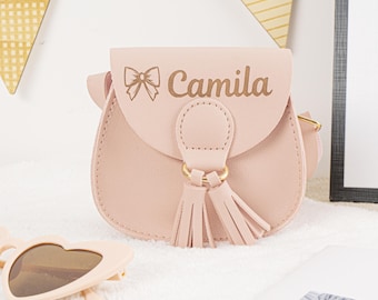 Personalized Toddler Purse: Custom Name PU Leather Crossbody Bag