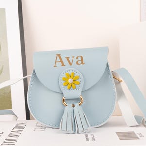 Kids Little Girl Crossbody Bag, Personalized Girls Purse, Custom Name Handbag,  First School Bag Toddlers Babies Birthday Gift