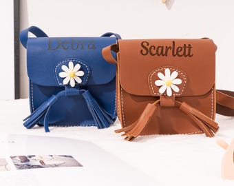 Personalized Mini Crossbody Purse: Faux Leather Bag with Name