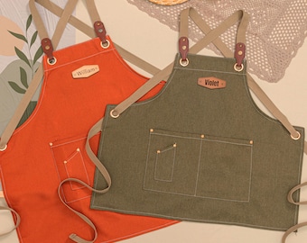 Personalized Kids Apron - Adjustable Chef Baking Painting Art Apron for Children with Pocket