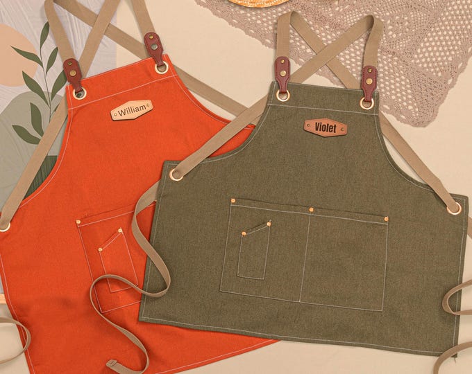 Personalized Kids Apron - Adjustable Chef Baking Painting Art Apron for Children with Pocket