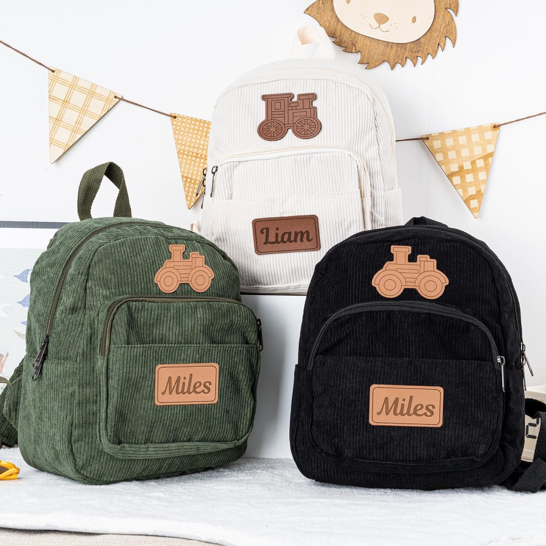 Personalized Corduroy Kids Backpack | Custom Toddler Book Bag - Etsy