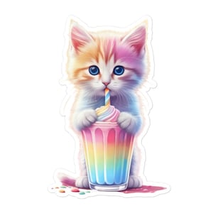 Milkshake Cat Bubble-free stickers